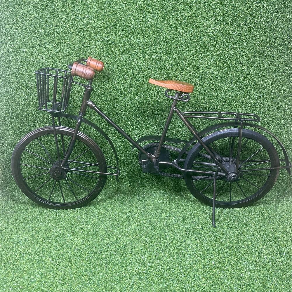 Vintage Handmade Iron Wood Bicycle Table Top Showpiece Home Décor Gift